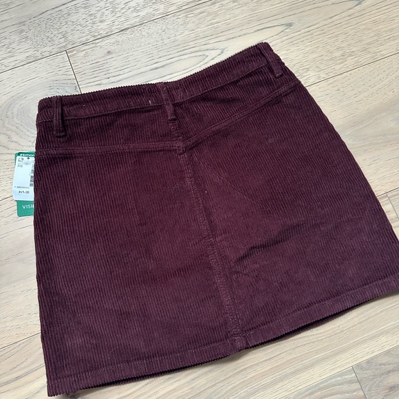 Twik Corduroy Mini Skirt in Burgundy Size Small - Picture 2 of 6